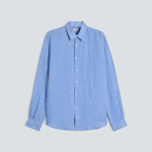 Aspesi Comma shirt in light blue faded linen