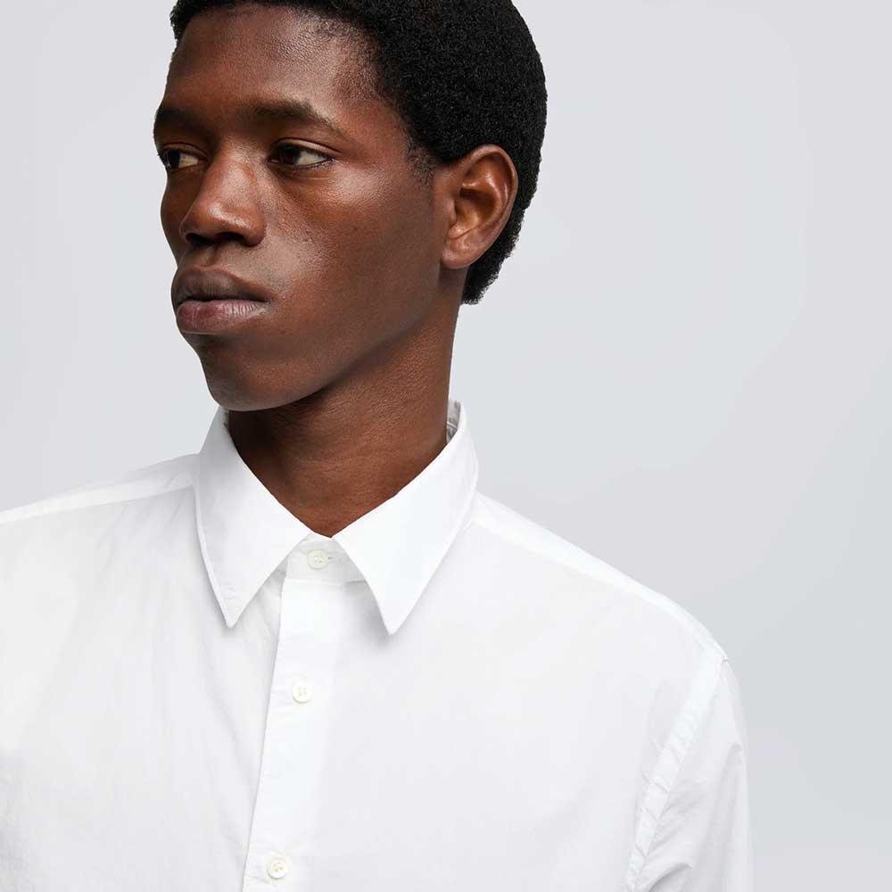 Aspesi camisa ligera en algodón de popelina blanca