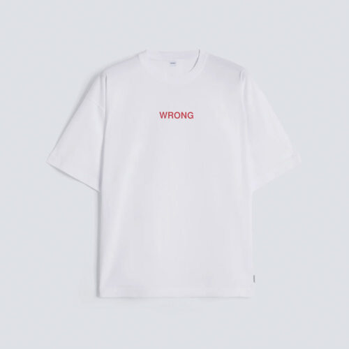 Aspesi short-sleeved cotton t-shirt with "wrong" print, white