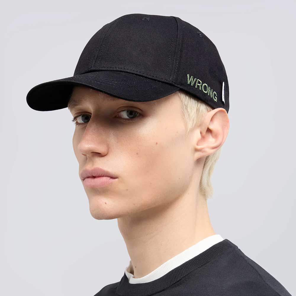 Aspesi gorra de gabardina de algodón con letras Wrong