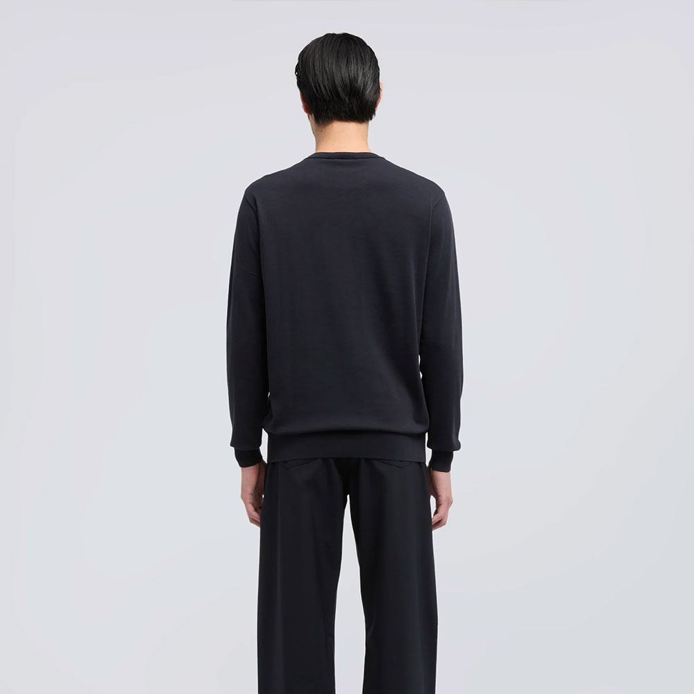 Aspesi modelo 828 jersey de algodón en cuello redondo azul marino