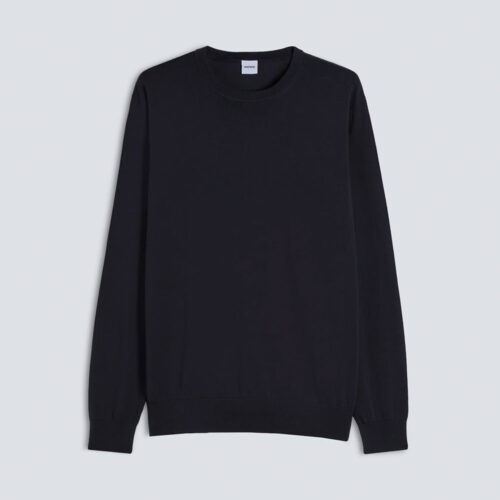 Aspesi model 828 navy blue round neck cotton sweater