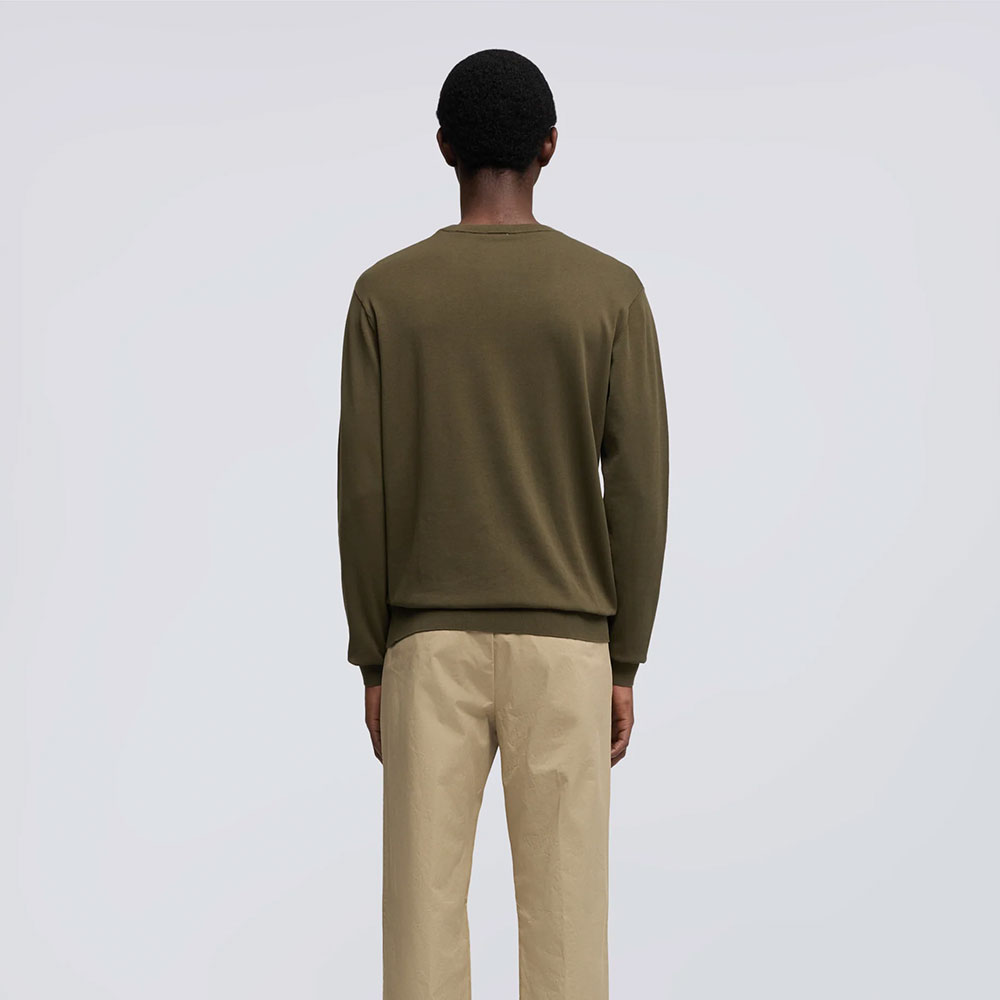 Aspesi modelo 828 jersey de algodón en cuello redondo militar