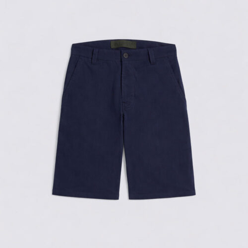Aspesi Bermuda shorts in navy blue cotton and linen gabardine