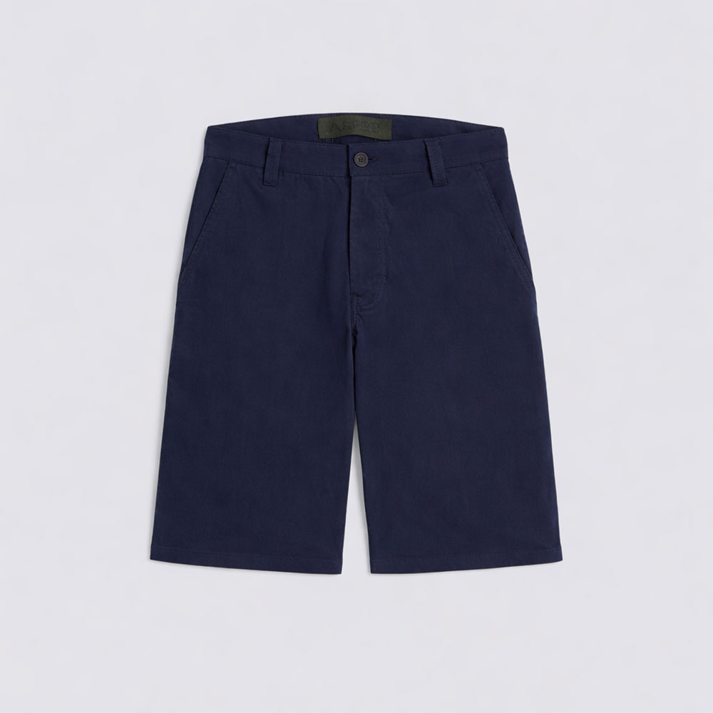 Aspesi Bermuda shorts in navy blue cotton and linen gabardine