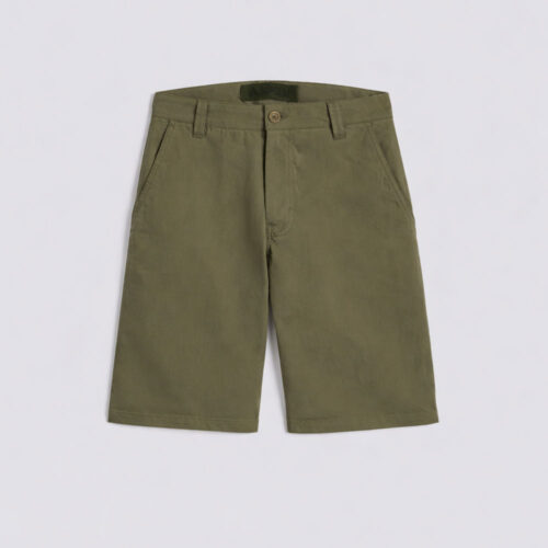 Aspesi green cotton and linen gabardine bermuda shorts