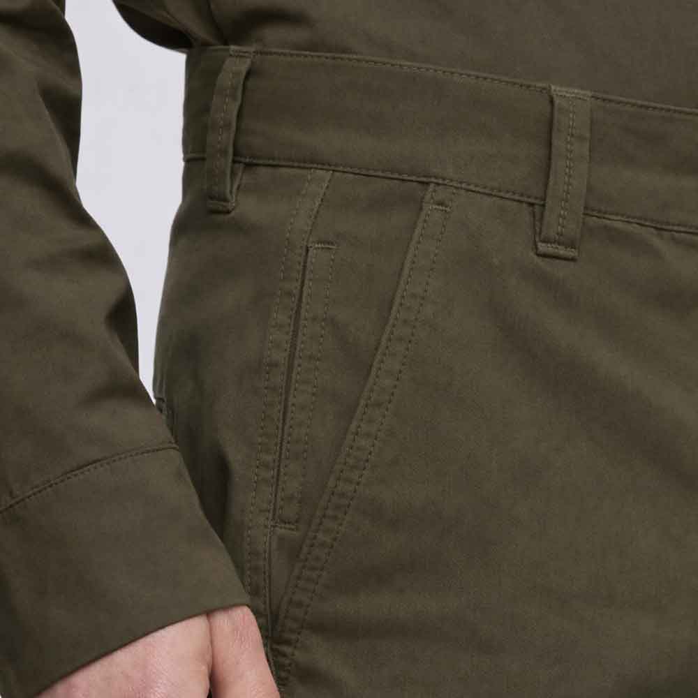 Aspesi green cotton and linen gabardine bermuda shorts