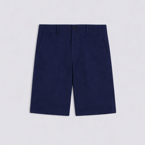 Aspesi navy blue cotton twill Bermuda shorts