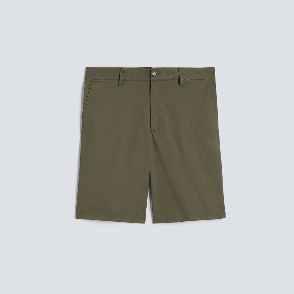 Aspesi pantalones cortos tipo bermuda en sarga de algodón verde