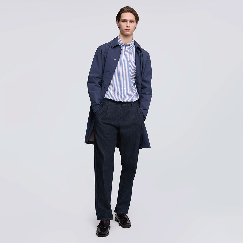 Aspesi pantalones plisados mono en vaqueros oscuros