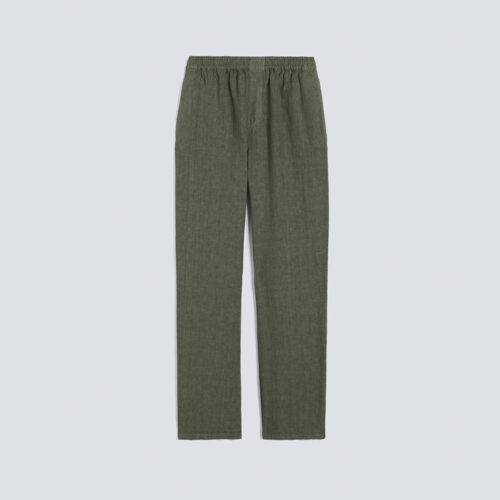 Aspesi Ventura trousers in garment-dyed compact linen in green