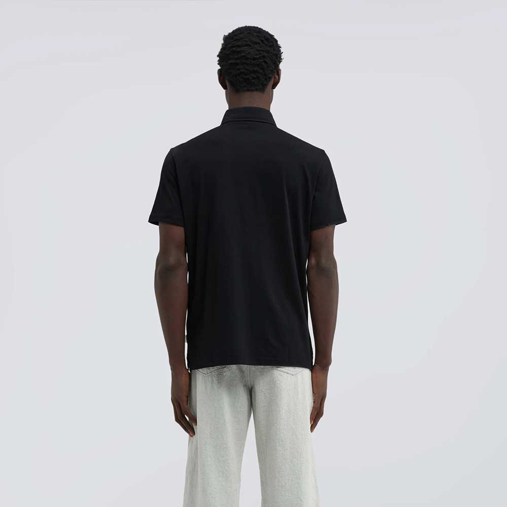 Aspesi polo de algodón y jersey AY78 negro