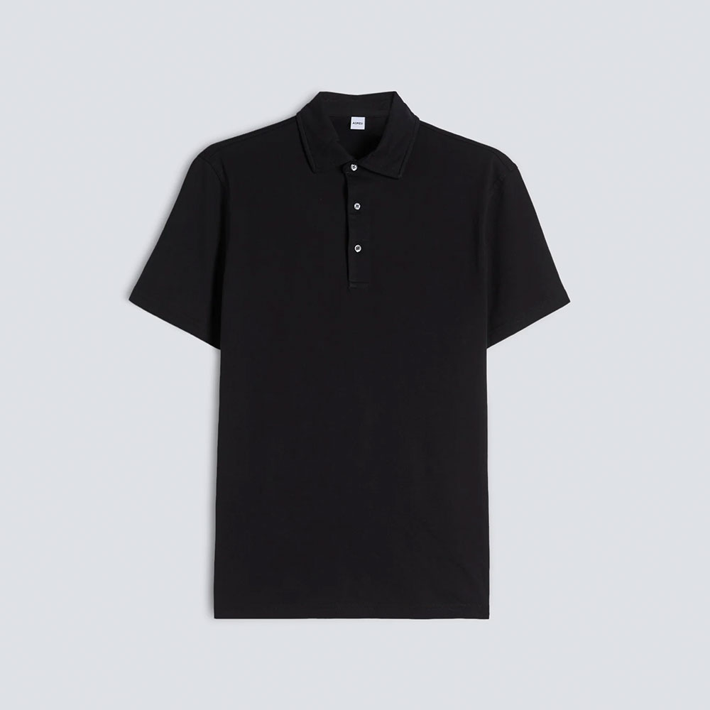 Aspesi polo de algodón y jersey AY78 negro