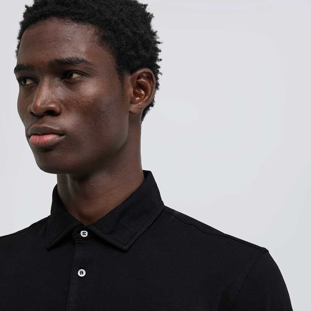 Aspesi polo de algodón y jersey AY78 negro