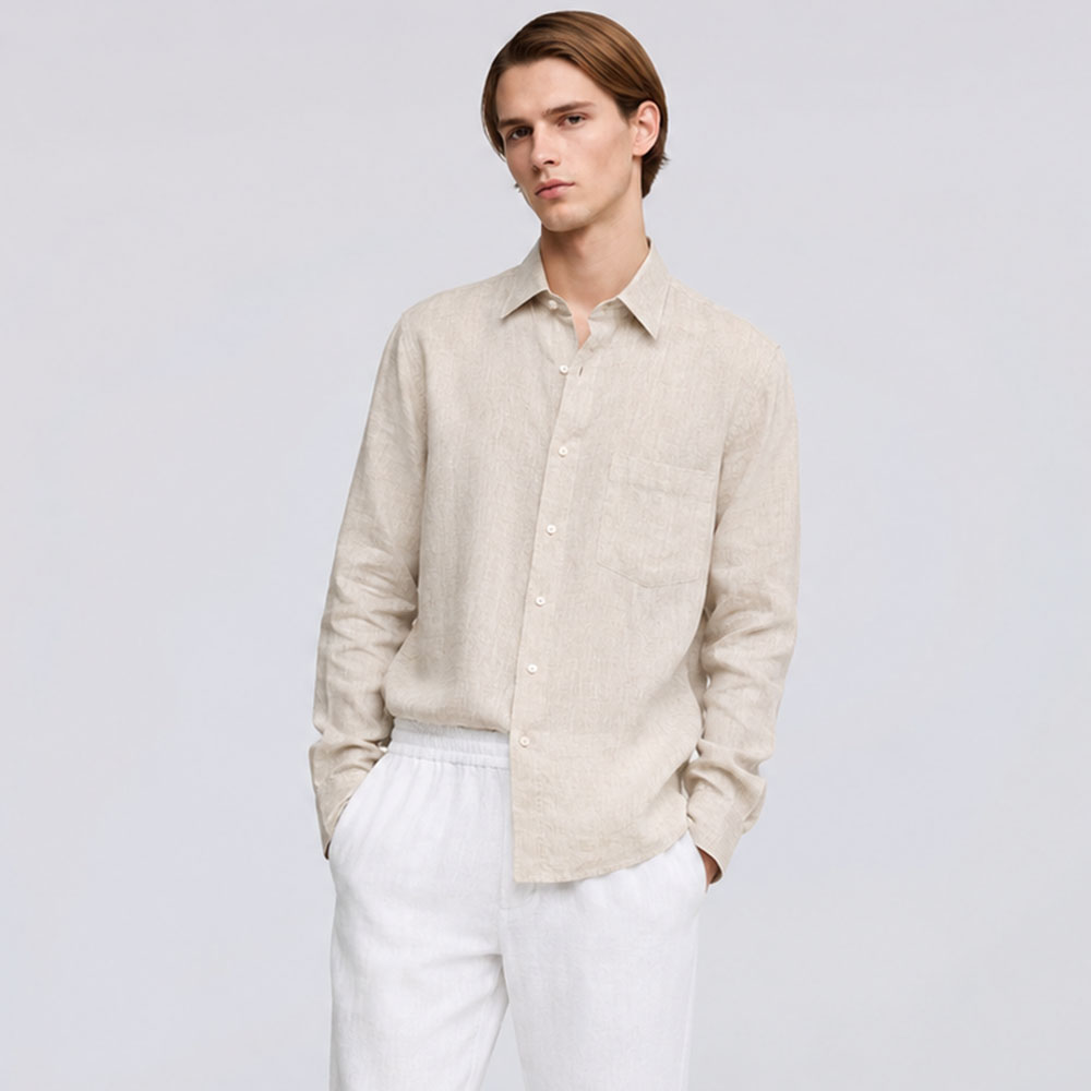 Camisa Lino Paul Smith Regular Fit Arcilla