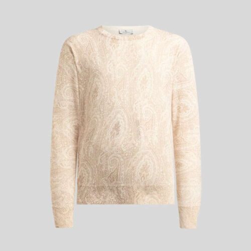 ETRO cotton blend sweater with Arnica Fleuri pattern
