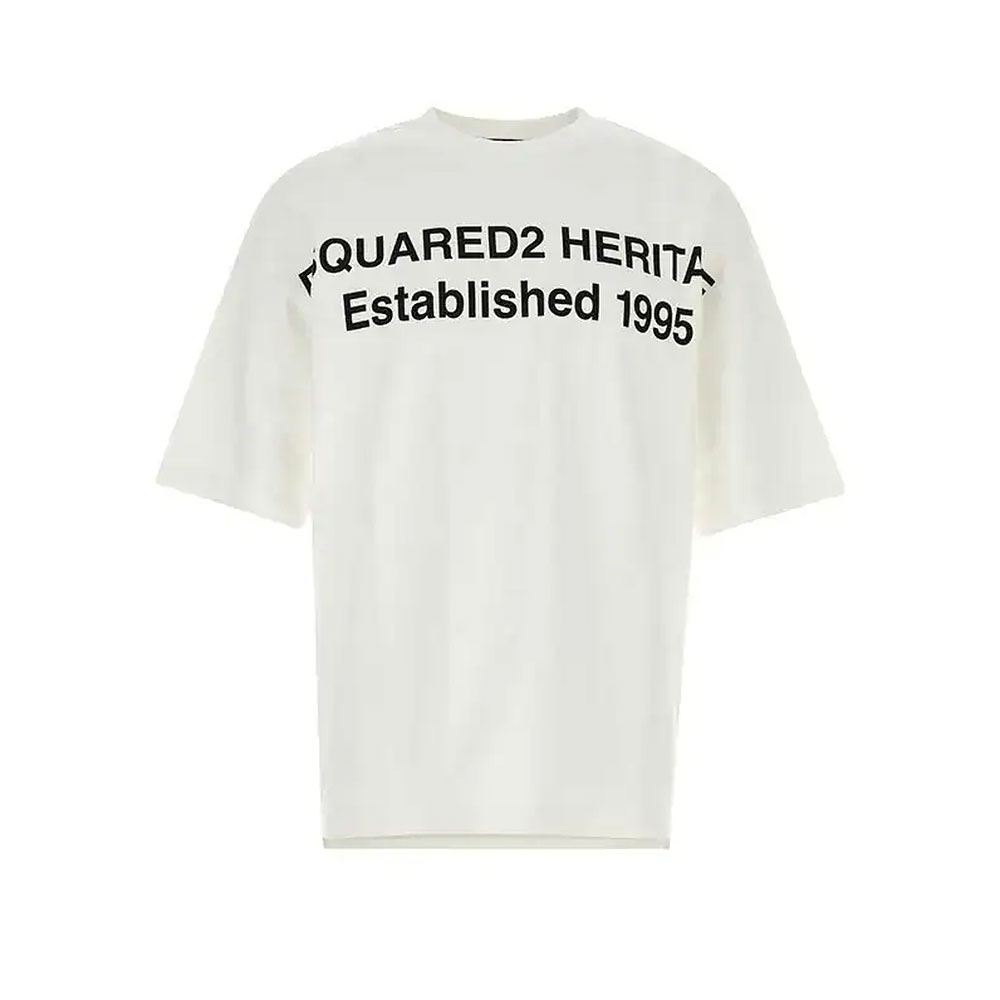Dsquared2 Loose Fit White T-shirt - Miralles 1986