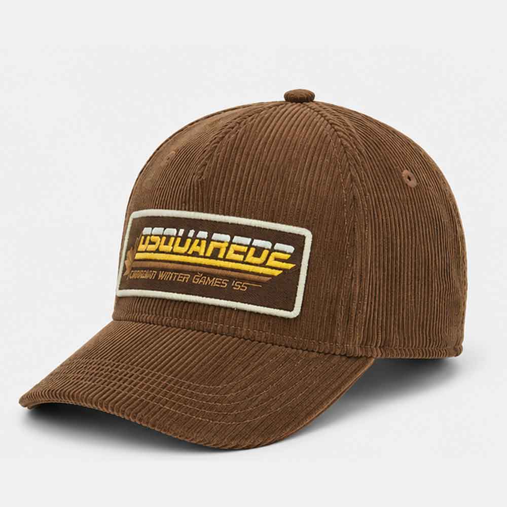 Gorra Dsquared2 BCM1027 pana de algodón premium 5087 marrón