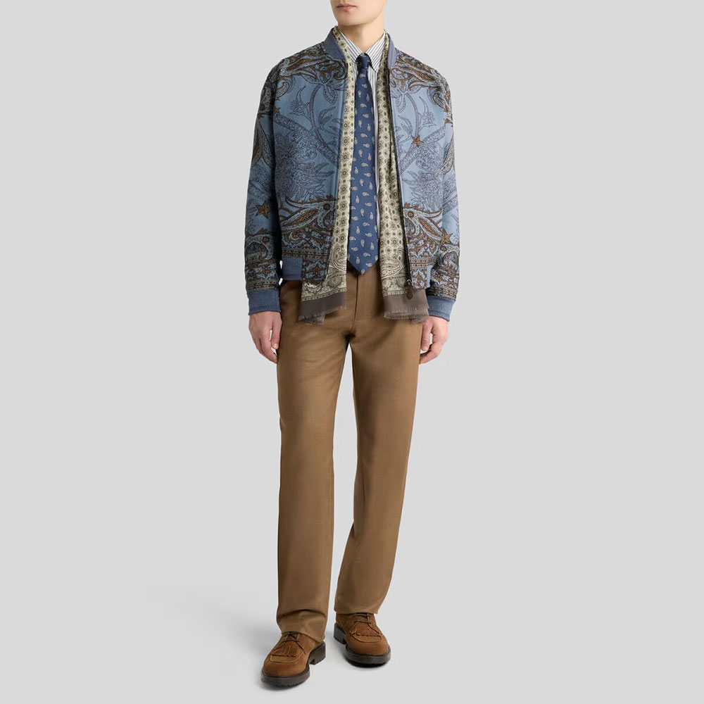 Bómber Etro Jacquard de mezcla de lana con motivo Pegaso posicional