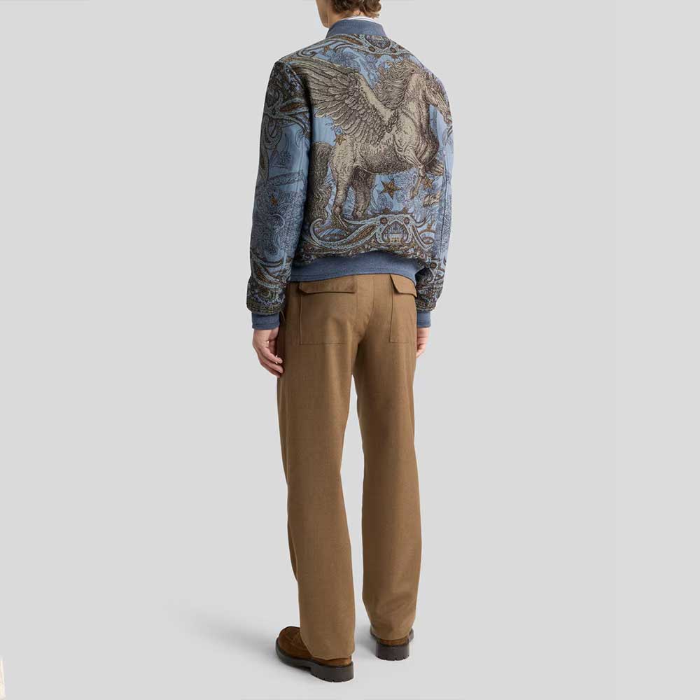 Bómber Etro Jacquard de mezcla de lana con motivo Pegaso posicional