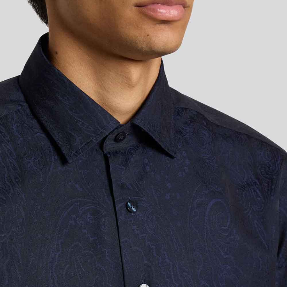 Etro blue cotton jacquard shirt B0065