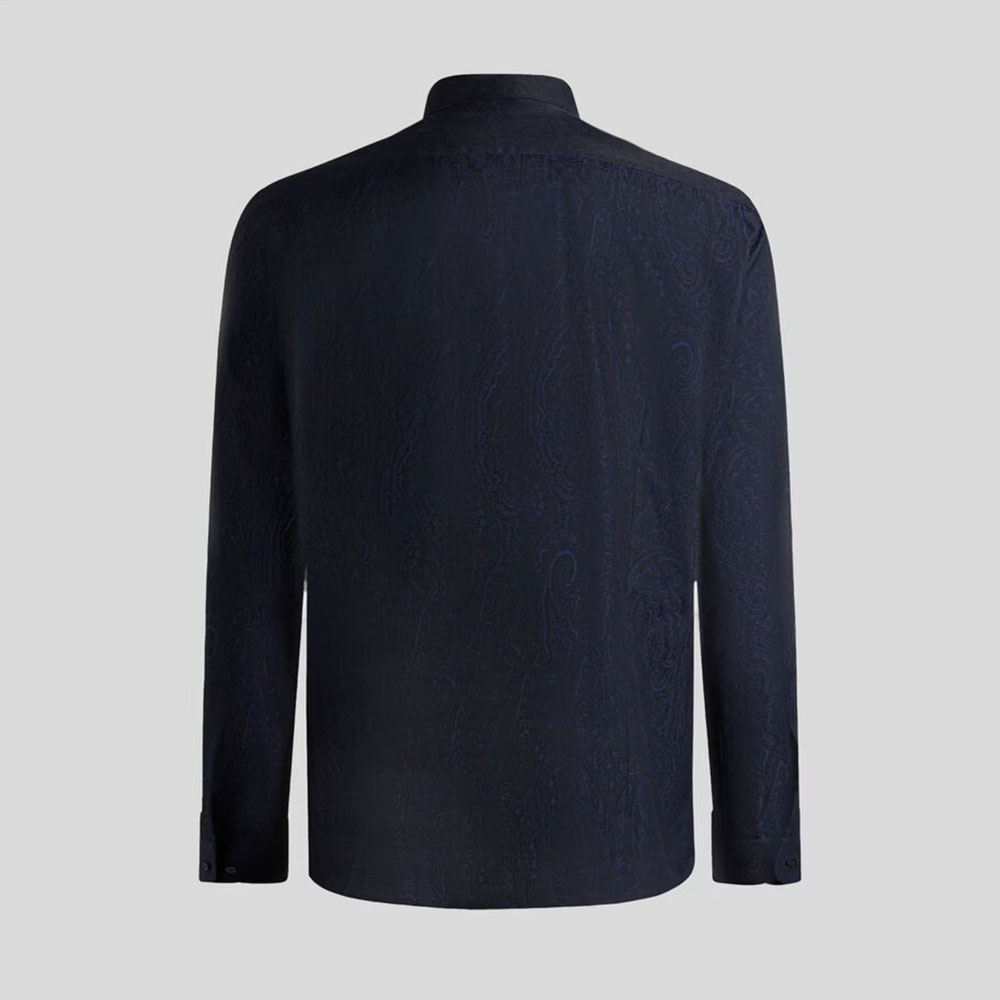 Etro blue cotton jacquard shirt B0065