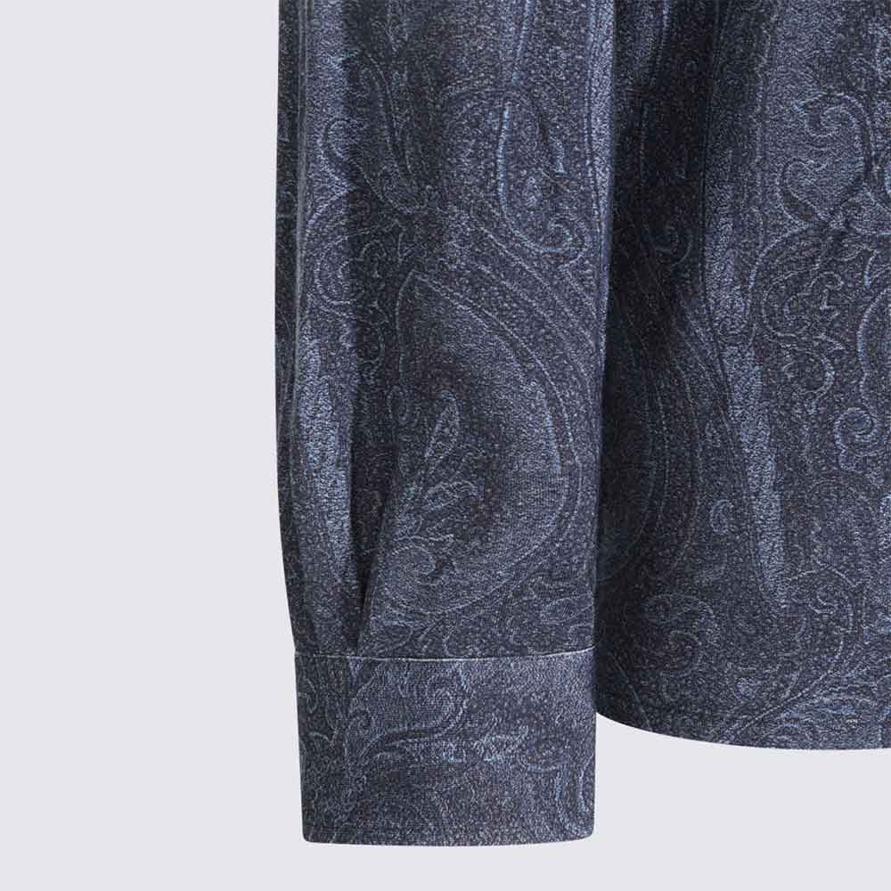 Camisa Etro azul con estampado Paisley X0083