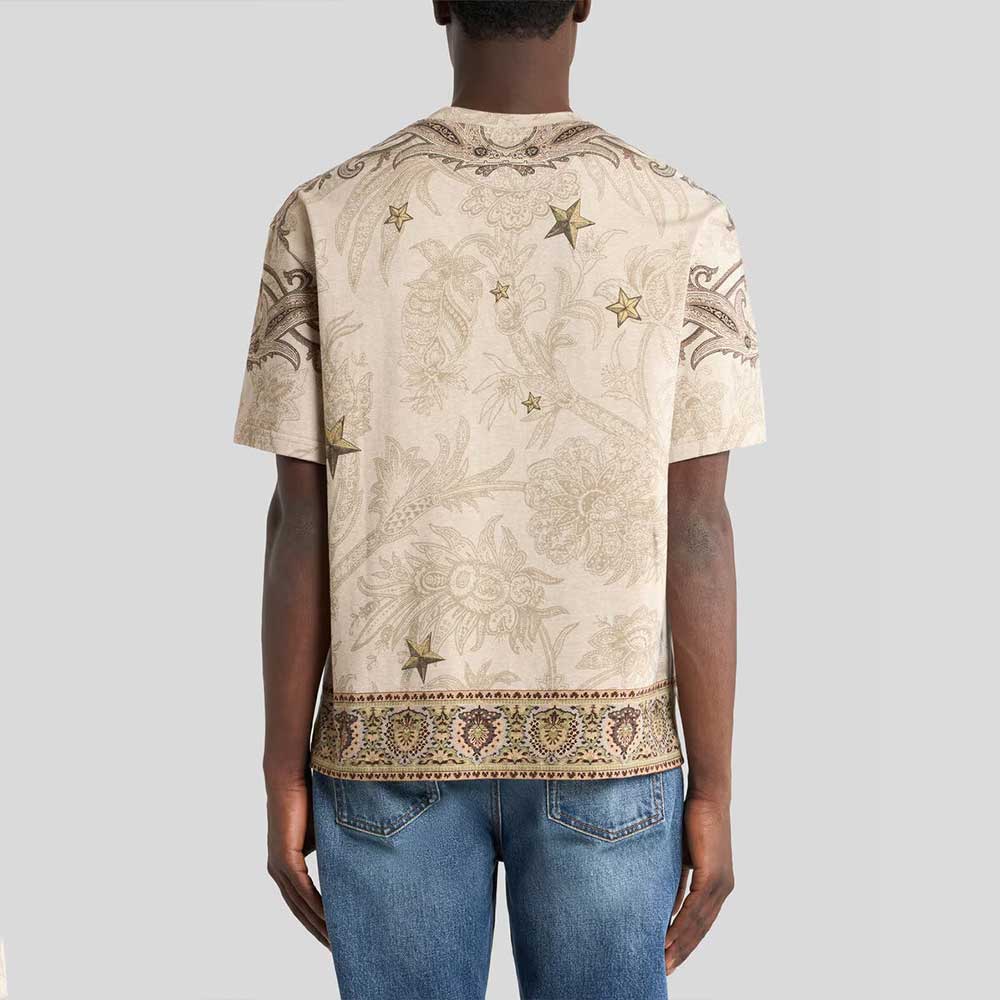 Etro cotton knit T-shirt with Pegasus positional print