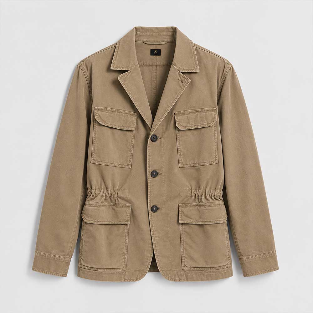 Etro Sahariana Horse Brown Overshirt