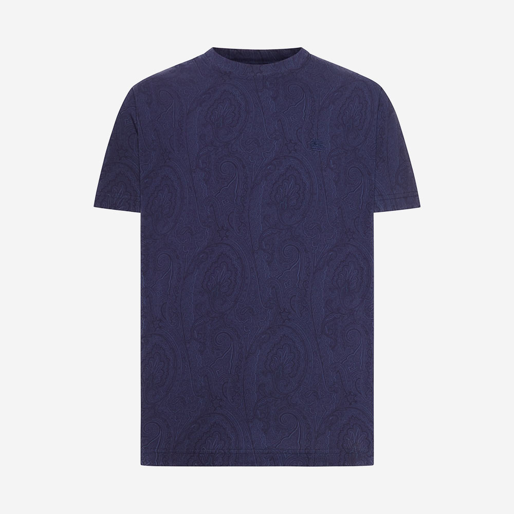 camiseta Etro Roma azul con estampado Paisley MRMA0002 AK17D B0065