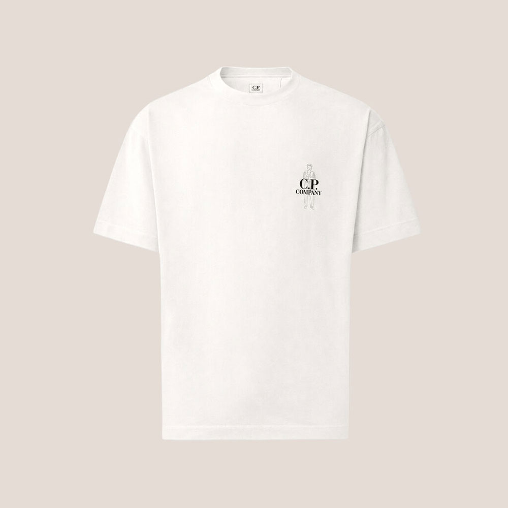 Camiseta C.P. Company 30/1 Jersey Short Sleeve Comfort Logo Blanco