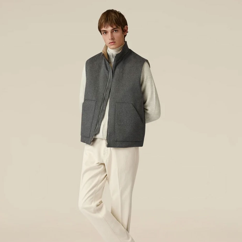 Lardini quilted vest in wool and cashmere grey ACSPIKE-ACSP67642-940
