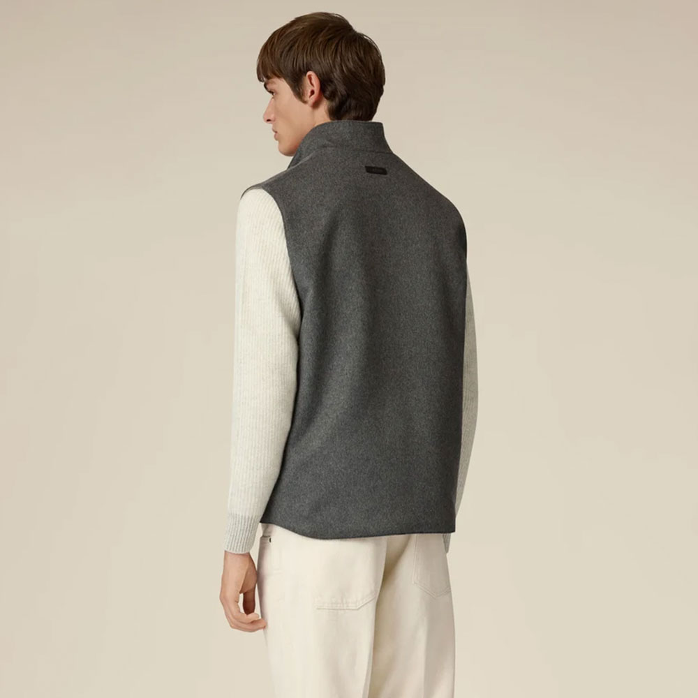 Lardini quilted vest in wool and cashmere grey ACSPIKE-ACSP67642-940