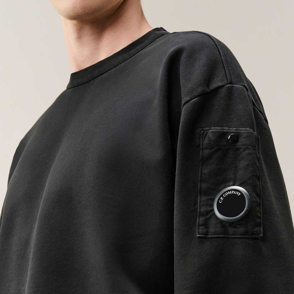 sudadera de C.P. Company Boxy Lens negra de Felpa 21CMSS019A006372M900