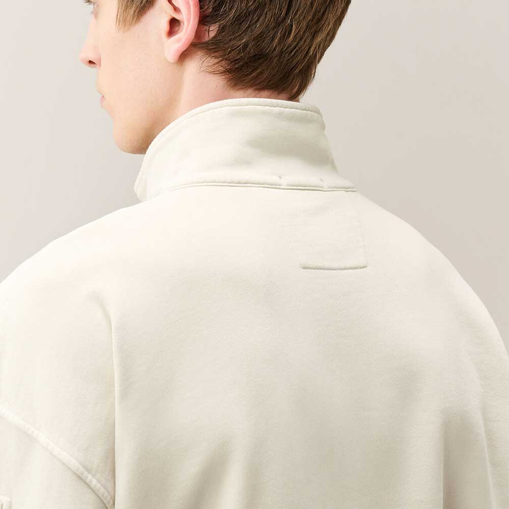 sudadera de C.P. Company Boxy Lens Silver Birch con Media Cremallera 21CMSS020A006372M120
