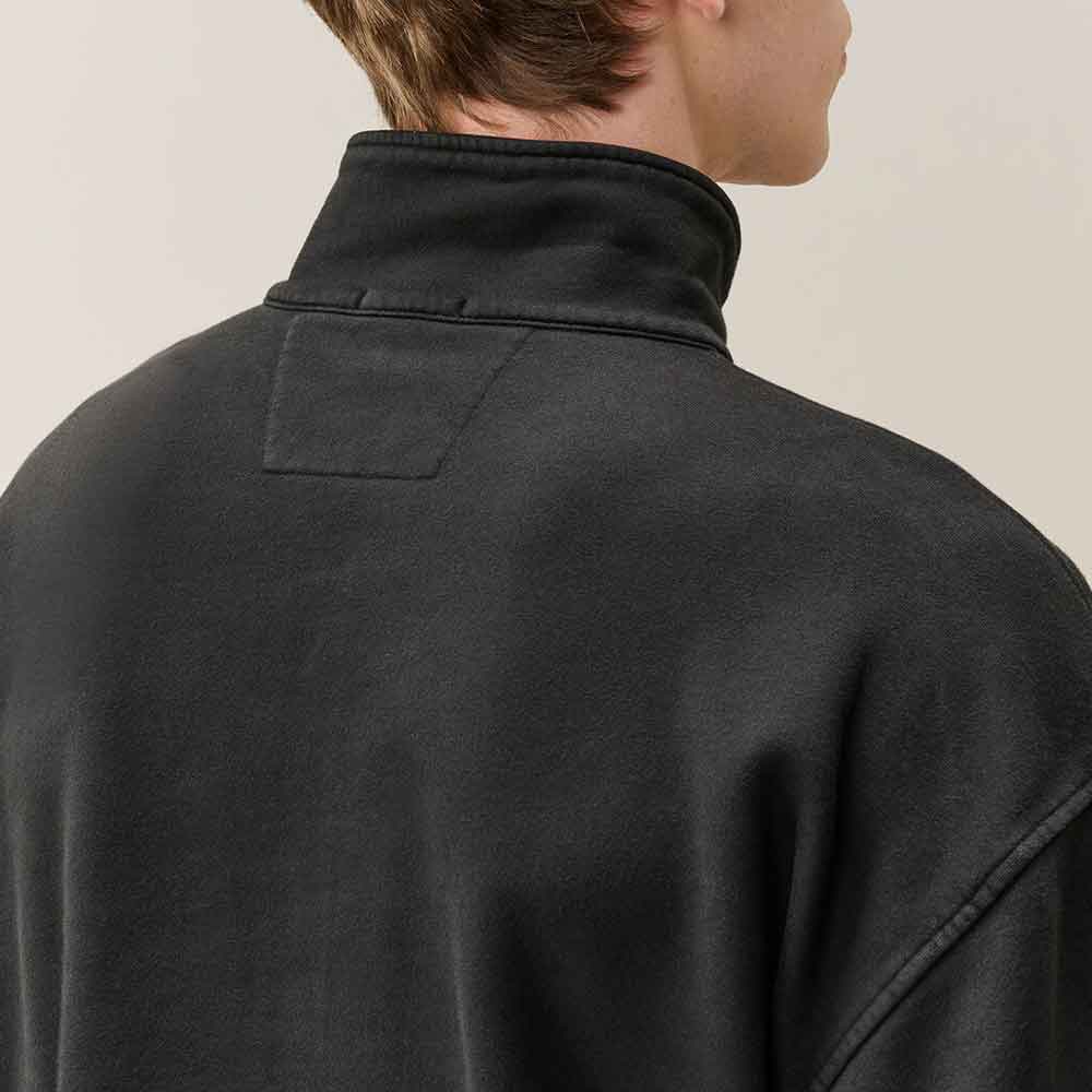sudadera de C.P. Company Boxy Lens negra con Media Cremallera 21CMSS020A006372M900