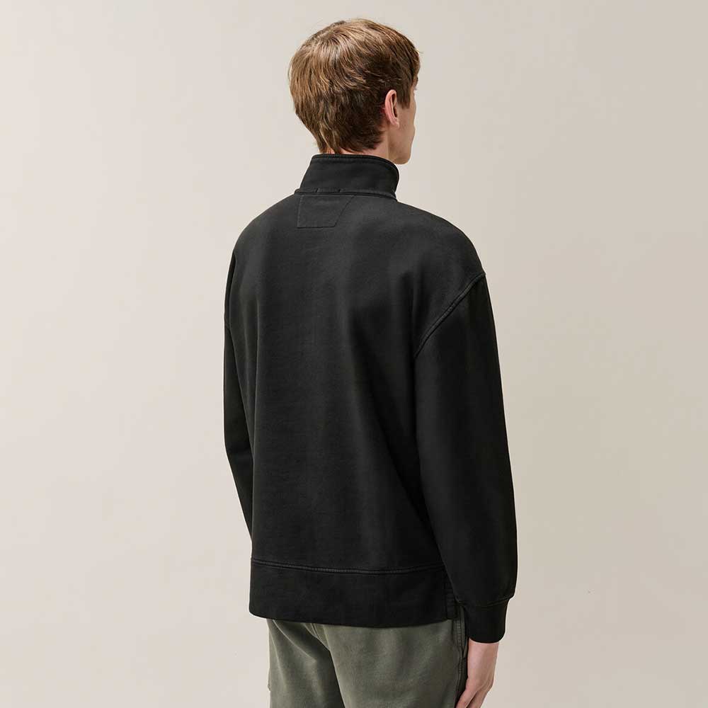 sudadera de C.P. Company Boxy Lens negra con Media Cremallera 21CMSS020A006372M900