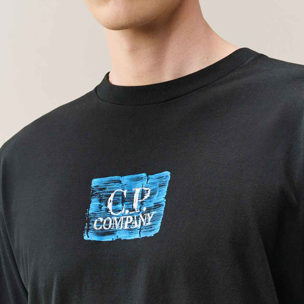Camiseta C.P. Company Graphics Negra de Algodón