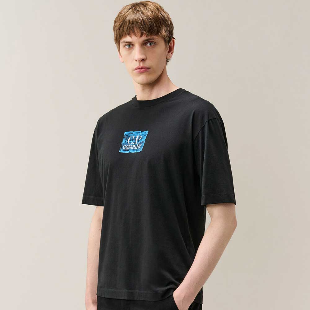 Camiseta C.P. Company Graphics Negra de Algodón