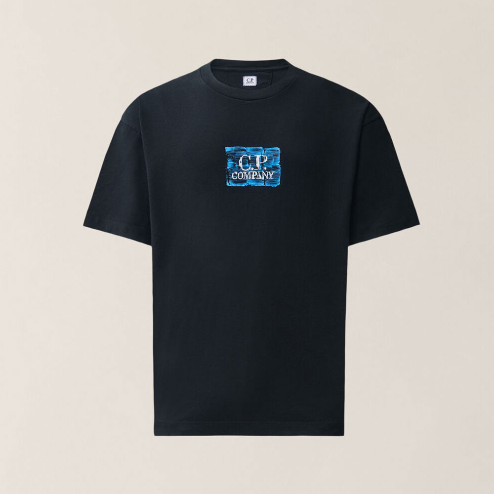 Camiseta C.P. Company Graphics Negra de Algodón