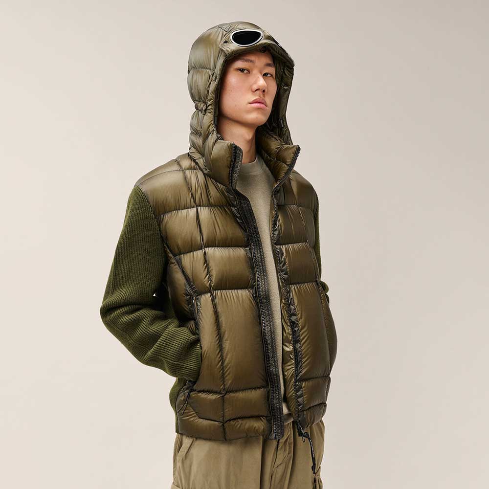 Chaqueta C.P. Company Goggle de Lana Merino Extrafina Ivy Green 21CMKN052A006390M683