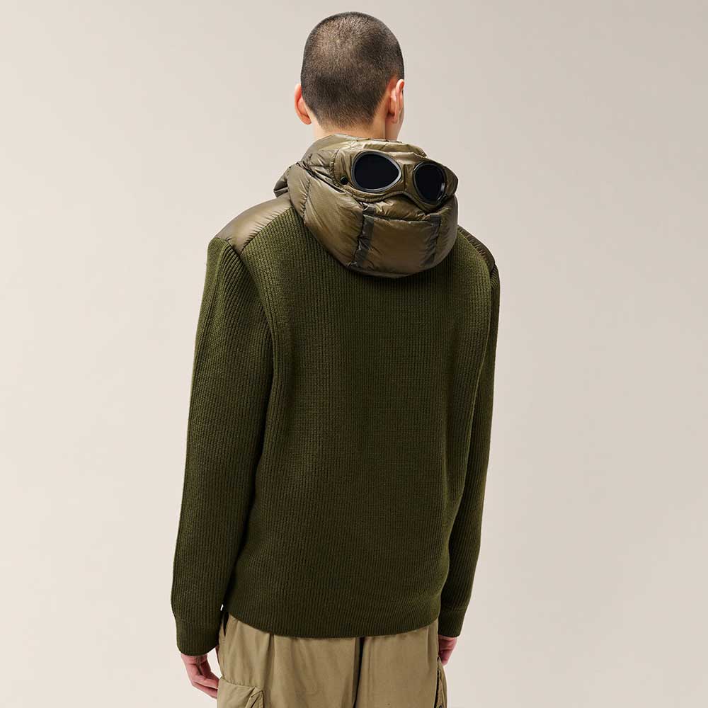 Chaqueta C.P. Company Goggle de Lana Merino Extrafina Ivy Green 21CMKN052A006390M683