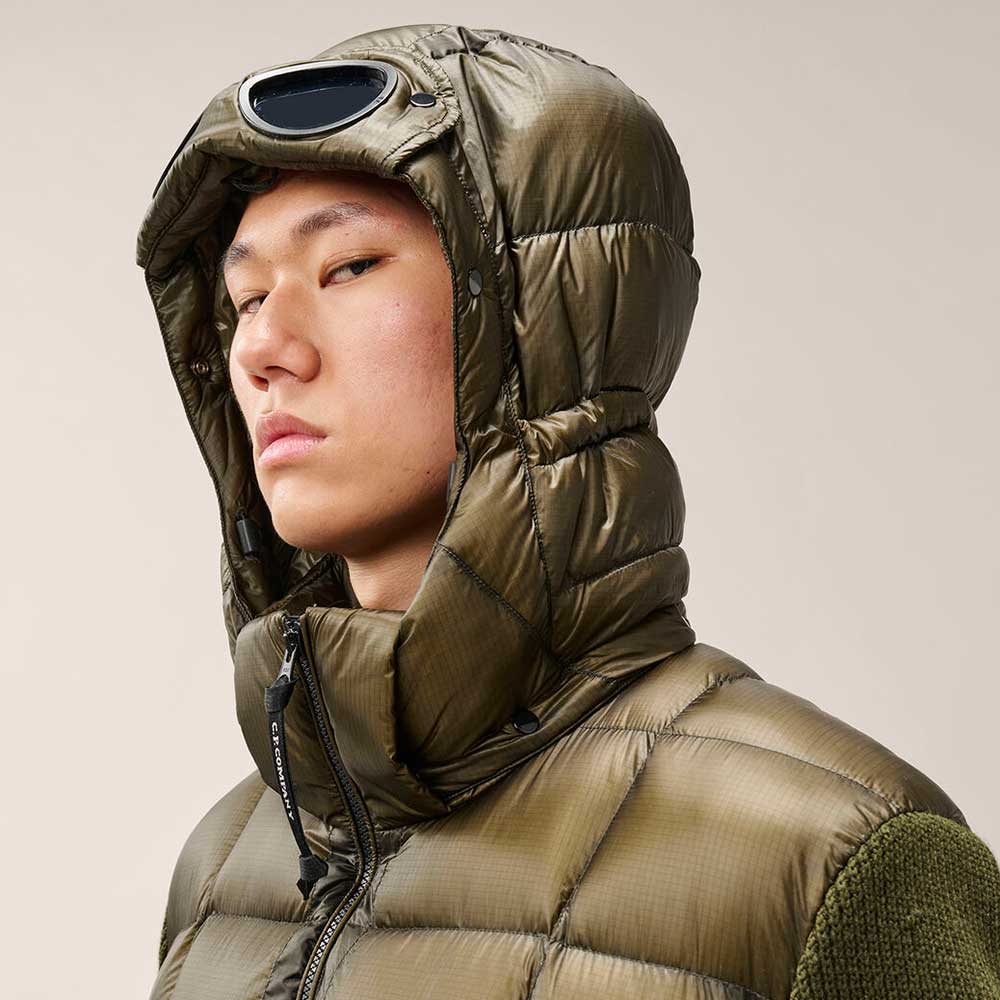 Chaqueta C.P. Company Goggle de Lana Merino Extrafina Ivy Green 21CMKN052A006390M683