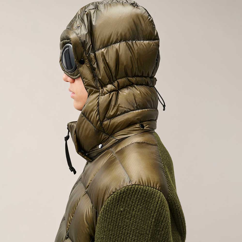 Chaqueta C.P. Company Goggle de Lana Merino Extrafina Ivy Green 21CMKN052A006390M683