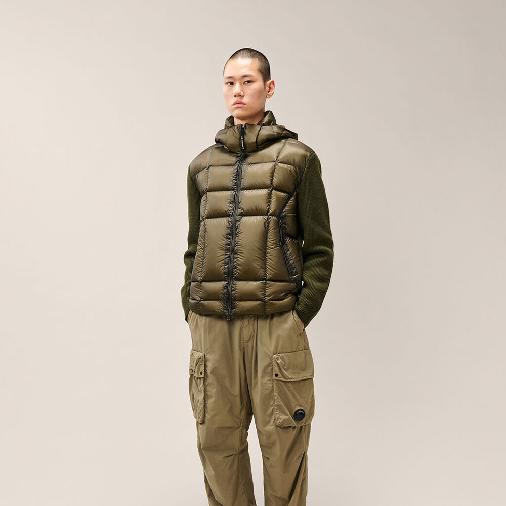Chaqueta C.P. Company Goggle de Lana Merino Extrafina Ivy Green 21CMKN052A006390M683