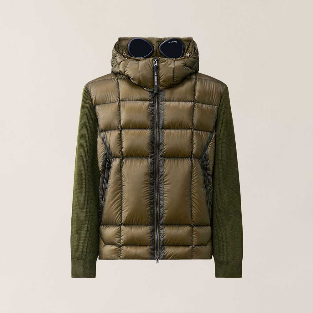 Chaqueta C.P. Company Goggle de Lana Merino Extrafina Ivy Green 21CMKN052A006390M683