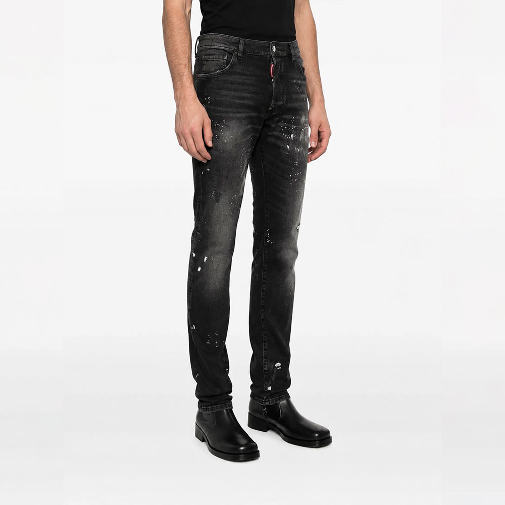 pantalón vaquero Dsquared2 Teddy con acabado desgastado y efecto teñido negro D30046S74LB1972900
