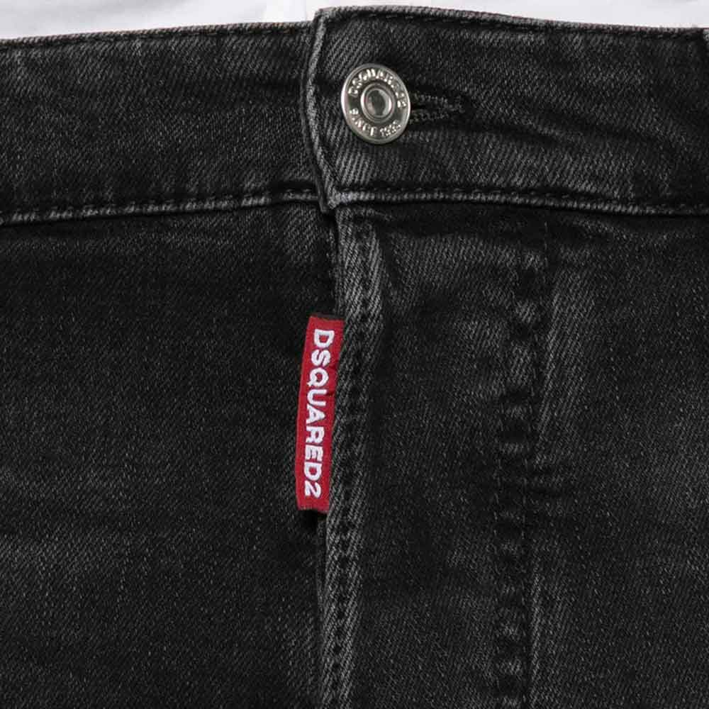 pantalón vaquero Dsquared2 Teddy con acabado desgastado y efecto teñido negro D30046S74LB1972900