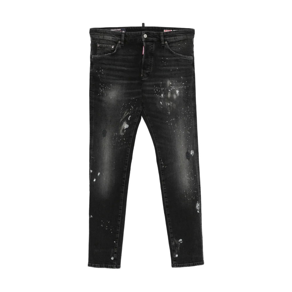 pantalón vaquero Dsquared2 Teddy con acabado desgastado y efecto teñido negro D30046S74LB1972900
