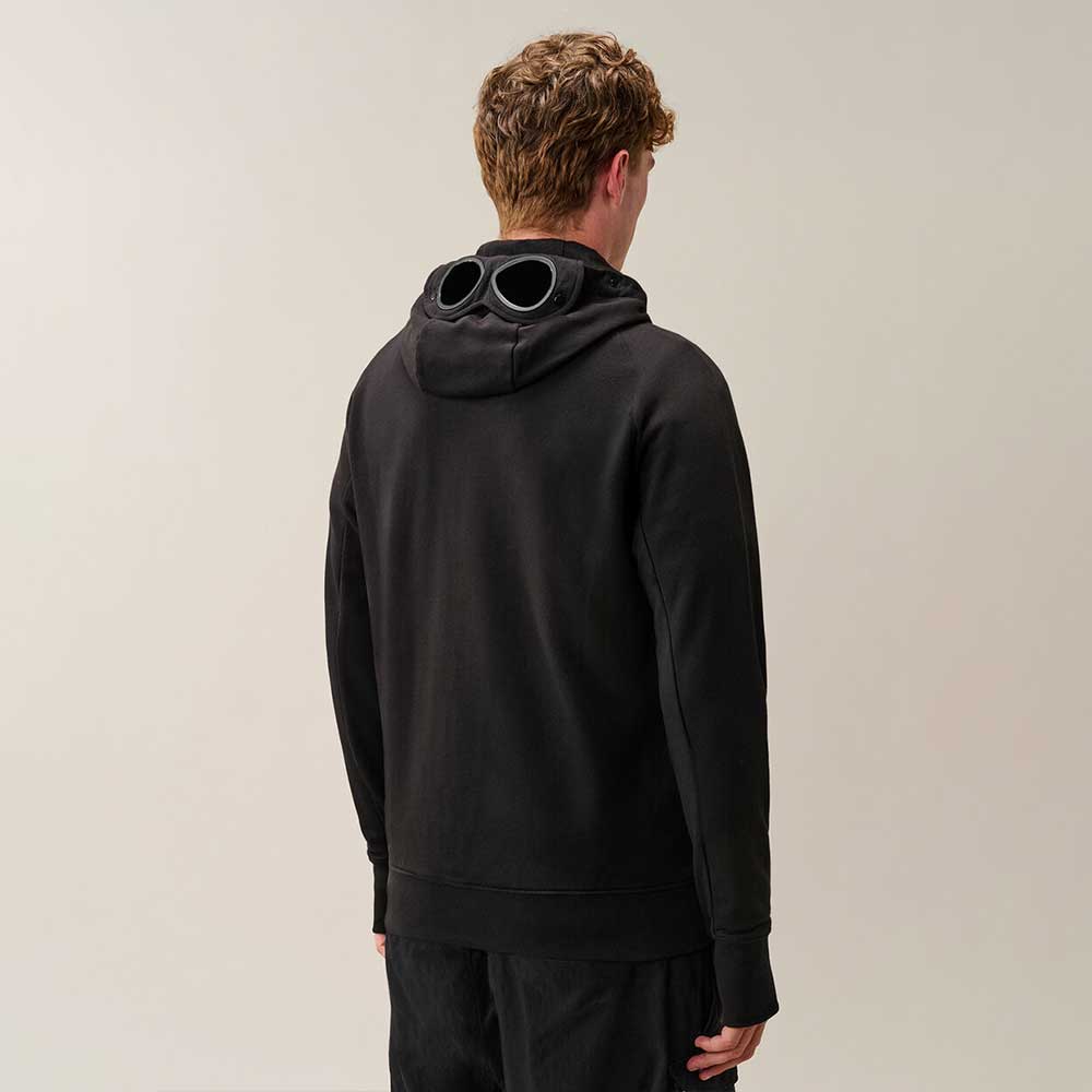Sudadera C.P. Company Diagonal Raised Fleece Goggle Zip Negra